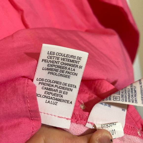 Tommy Hilfiger Jeans Pink Tie-front Long Sleeve Button Down Shirt XL - Picture 7 of 11